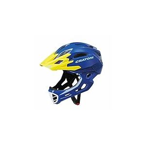 Cratoni Casque de vélo Unisex-Adult, Azul/Amarillo, 54-58