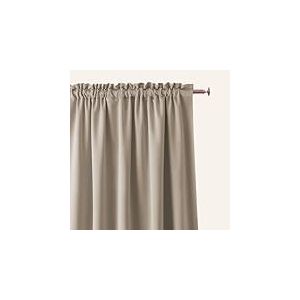 ROOM99 Rideau avec Passe Tringle Aura 140 x 250 cm Largeur x Hauteur, Décoration de Fenêtre, Curtains et Draperies intérieurs pour Salon, Chambre Moderne Lisse Beige, 1 pièce