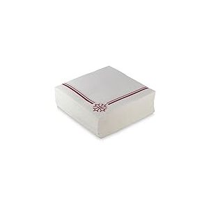 Morigami, Serviettes de taille standard, pli 1/4, pointe pointue, croix occitane rouge, 50 serviettes