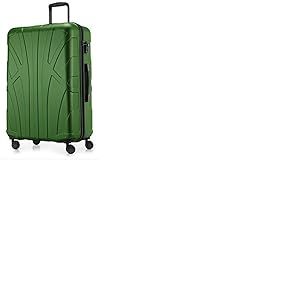 SUITLINE - Valise &agrave; roulettes, Bagage Coque Rigide avec Extension de Volume, Verrouillage TSA, 4 roulettes jumel&eacute;es caoutchout&eacute;es, ABS, Mat 76 cm, 110 litres, Vert