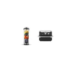 Ninja Blast Blender portable, 530 ml, mini blender sans fil puissant, rechargeable, BC151EUBK + Ninja Foodi FlexDrawer Air Fryer, Dual Zone Avec Séparateur Amovible, Grand Tiroir 10.4 L, AF500EU
