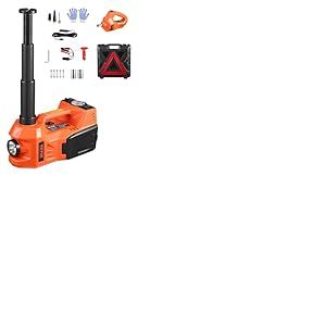 VEVOR Cric Électrique pour Voitures 5 T, Cric de Levage avec Gonfleur Intégré, Outil Démonte-Pneu Portable avec Clé à Chocs Électrique et Lumière LED, pour Urgence Dépannage Routière SUV Berline
