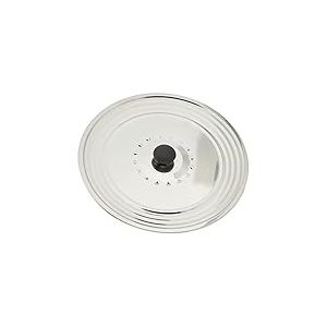 Crealys 512700, Couvercle Inox anti-projection pour grande casserole diam. 28 à 32 cm - avec trous vapeur, Argent