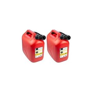 Bikain - Jerrican Essence - 10 Litres - Bidon en Poly&eacute;thyl&egrave;ne - Norme UN Pour Transport de Mati&egrave;res Dangereuses - R&eacute;sistant aux Additifs de Carburant - Avec Tuyau - Mod&egrave;le B10ECO (Lot de 2)