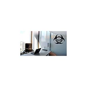 Stickers Tête de Mort Tribal - Rouge, L 96cm x H 80cm