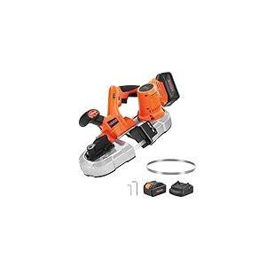 VEVOR Scie à Ruban Portative 20 V, Profondeur de Coupe 6,5 cm, Moteur sans Balais, sans Fil, avec Batterie 4000 mAh, Crochet de Suspension, Vitesse Variable de 0-192 m/min, pour Couper Métal et Bois