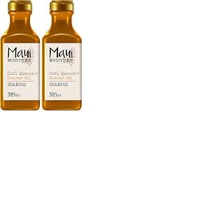 Maui Moisture - Shampooing Curl Quench + Coconut Oil (bouteille de 385 ml) &ndash; Shampoing hydratant &agrave; l'huile de noix de coco &ndash; Shampoing v&eacute;gan pour cheveux &eacute;pais et boucl&eacute;s (Lot de 2)