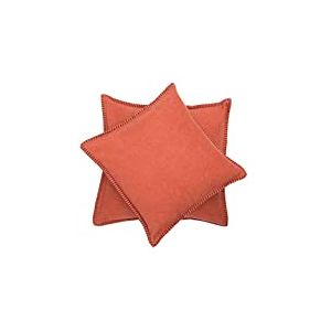 David Fussenegger Sylt Housse de Coussin, Coton, Terracotta, 50 x 50 cm