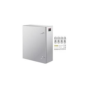 VEVOR Coffret &Eacute;lectrique en Acier Inoxydable, Armoire &Eacute;lectrique 60x50x20 cm Bo&icirc;tier Mural &Eacute;tanche IP66 avec Plaque de Montage, Charni&egrave;re de Verrou pour &Eacute;quipements &Eacute;lectroniques &Eacute;lectriques Ext&eacute;rieur