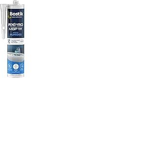 Bostik FIXPRO – Mastic de Fixation et d’Étanchéité MSP 111 Pièces Humides – Intérieur/Extérieur – Tous Matériaux – Mastic Hybride Polymère – Transparent – 1 Cartouche 290 ml