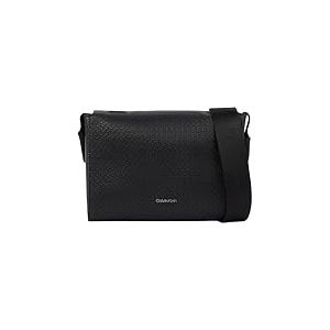 Calvin Klein Sac &agrave; Bandouli&egrave;re Homme Vertical Lines Messenger Petit, Noir (Nano Mono Black), Taille Unique