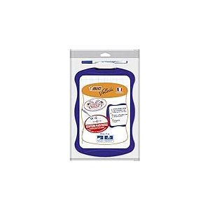 BIC Velleda Ardoise Effaçable à Sec Double Face Blanche et Seyes (21x31 cm) avec Feutre Effaçable à Sec et Effacette - Coloris Aléatoires, Lot de 1