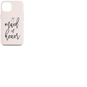 Maid of Honor Script Bague en Diamant Graphique Mariage Coque pour iPhone 13