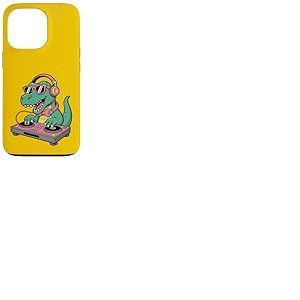 DJ Dino Funny Music Lover Tourne-Disque Dinosaure Coque pour iPhone 13 Pro