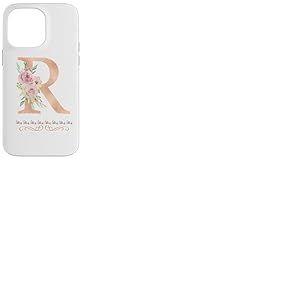 Lettre R initiale aquarelle rose poudré rose Coque pour iPhone 14 Pro Max