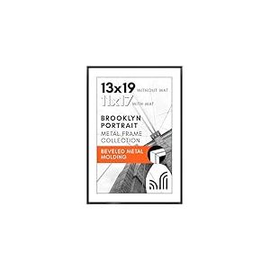 Americanflat Brooklyn Collection Brooklyn Cadre photo en aluminium de 33 x 48 cm avec verre résistant aux chocs – À utiliser comme cadre de 27,9 x 43,2 cm avec passe-partout ou cadre de 33 x 48,3 cm