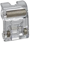 Alfa Pied Accessoire pour Machine à Coudre presseur avec roulettes pour matériaux élastiques et épais Acier inoxetdable