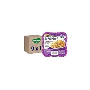 Blédina, Blédichef, Plat Bébé dès 12 Mois – Couscous Végétal aux Légumes et Pois Chiches – Repas Complet 230g