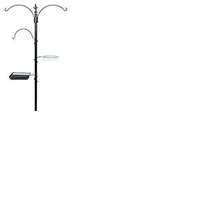 Gardman A04389 Station d'alimentation M&eacute;tal Noir 6 x 24 x 78 cm
