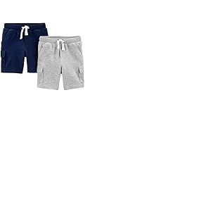 Simple Joys by Carter's Knit Cargo Shorts, Pack of 2, Bleu Marine/Gris, 5 Ans (Lot de 2) Garçon