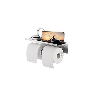 Yumore support pour rouleau de papier toilette, SUS304 en acier inoxydable pour papier moderne avec t&eacute;l&eacute;phone &eacute;tag&egrave;re, support mural Toilettes Tissue Holder, r&eacute;sistant &agrave; la rouille et de salle de bain pour papier, fil de m&eacute;tal Dessin Tech