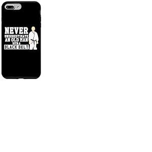 Never Underestimate Old Man Ceinture Noire Arts Martiaux Coque pour iPhone 7 Plus/8 Plus