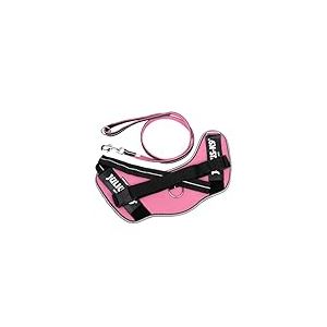 IDC Powair Bundle - Harnais IDC Powair, Taille: 2XL/3, Rose + Laisse IDC Powair, Taille: 1,2 m avec poignée et Grand Mousqueton, Rose