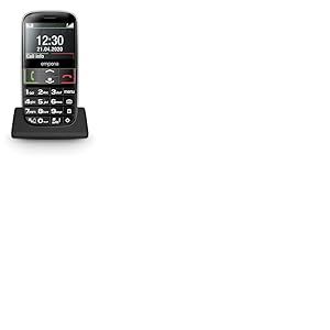 Emporia Téléphone Portable sénior 4G Volte| Portable à clapet sans Forfait | Téléphone Mobile avec Bouton d'appel d'urgence | Écran de 2,3 Pouces | Noir