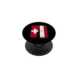 Demi-Drapeau Suisse &eacute;gyptien Patrimoine Suisse &eacute;gyptien PopSockets PopGrip Adh&eacute;sif