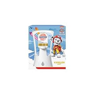 Sagrotan No-Touch Kit de démarrage de savon hygiénique pour enfants - Sagrotan No-Touch Distributeur de savon automatique avec recharge de savon hygiénique à la camomille - 1 savon pour les mains de