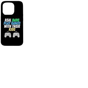 Real Dads Play Games with Kids F&ecirc;te des P&egrave;res Gamer Console Coque pour iPhone 15 Pro