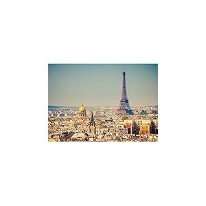 Oedim Vinyle Fenêtre Paris Tour Eiffel Vista 115 x 100 cm | Adhésif inclus | Décoration de chambre | Design élégant Multicolore