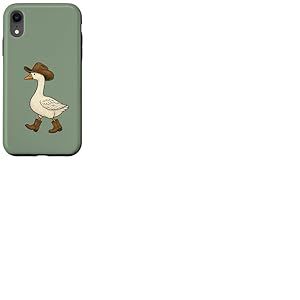 Cowboy Goose Funny Western Walking Boots Chapeau Humour Coque pour iPhone XR