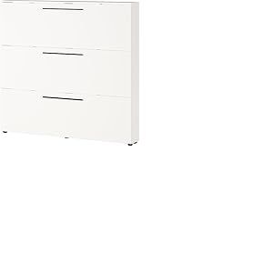 Germania Armoire à Chaussures 2578-84 GW-Utah, en Blanc, pouvant accueillir 18 Paires de Chaussures, Faible Profondeur, idéale pour Les couloirs étroits, 140 x 129 x 19 cm (l x h x p)