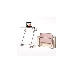 Meuble Cosy Petit Bureau Pliant Hauteur réglable Table d'Ordinateur Portable sans Assemblage Requis Poste de Travail Pliante Plateau Inclinable pour Petits Espaces, 54x38x71.5cm, Rose