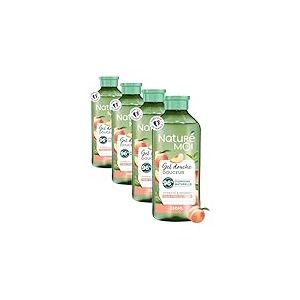 Natur&eacute; Moi - Gel Douche Douceur - Hydrate et Nourrit - Tous Types de Peaux - P&ecirc;che et Th&eacute; Vert - 96% d'Origine Naturelle - Flacon Recycl&eacute; - 250 ml - Fabriqu&eacute; en France (Lot de 4)