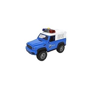TURBO CHALLENGE - Tout Terrain Police - Cap Aventure - 022234-1/16 - Prêt à Rouler - Piles Incluses - Voiture Friction - Bleu - Plastique - À Partir de 3 Ans