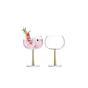 LSA GN13 Lot de 2 verres ballon Gin, 420 ml, dorés