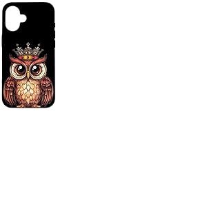 Hibou couronné prêt à régner pour les hiboux et les amateurs de couronne Coque pour iPhone 16