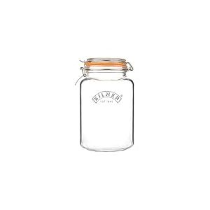 Kilner Bocal carr&eacute; en verre herm&eacute;tique de 3 l (3 000 ml) pour conserver des fruits entiers et des l&eacute;gumes et stocker des c&eacute;r&eacute;ales, des p&acirc;tes, des biscuits pour animaux domestiques