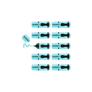 edding 7 Mini-surligneur - bleu pastel - 10 surligneurs - pointe biseaut&eacute;e 1-3 mm - petits surligneurs aux couleurs tendance - pour les bullet journals, l'&eacute;cole, l'universit&eacute; ou le bureau