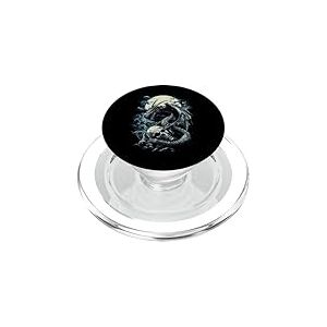 Cr&acirc;ne de Dragon Goth Lune Noir Gothique Femmes Cr&acirc;ne Dragon PopSockets PopGrip pour MagSafe