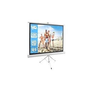 Pyle &Eacute;cran de Projection 50&Prime; avec support &ndash; &Eacute;cran Vid&eacute;oprojecteur Enroulable, Portable avec Tr&eacute;pied, Montage Mural/Plafond, Format 16:9, Compatible Full HD/4K, Id&eacute;al Pr&eacute;sentations, Home Cin&eacute;ma, Bureau
