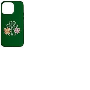 Three Clover Shamrocks Leopard Buffalo Plaid St Patrick Coque pour iPhone 15 Pro Max