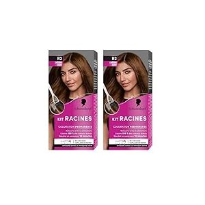 Schwarzkopf - Kit Racines - Coloration Racines Cheveux Permanente - Enrichie d’une huile nourrissante - Couverture Cheveux Blancs - Retouche entre 2 Colorations - Châtain Doré R2, 1 Unité (Lot de 2)