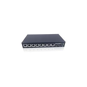 Elfcam® - 10Gb Commutateur Switch Fibre Optique Compatible avec Freebox Ultra et Orange Livebox 6, avec 2 Ports 10G SFP+ et 8 Ports 2,5 Gigabit Ethernet RJ45, Plug & Play Non Géré