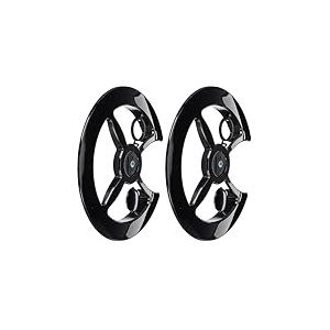 Point Pare-cha&icirc;ne en PVC avec Fixation Universelle Noir Noir 42-44 Dents (Lot de 2)