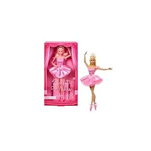 Barbie Danseuse &Eacute;toile Poup&eacute;e &agrave; collectionner v&ecirc;tue d&rsquo;un tutu rose satin&eacute; et aux cheveux blonds, dans un emballage cadeau