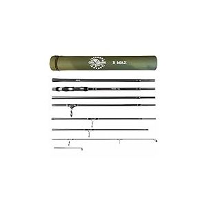 Rigged and Ready S Max Canne &agrave; p&ecirc;che de Voyage avec 2 Embouts Hi-Carbon 3,6 + 3,2 m 11' 10" + 10' 7" Options de Canne compacte 59 cm &Eacute;tui 66 cm Coul&eacute; 100 + 170 g