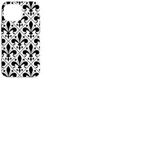 Élégant Motif Fleur de lys français en Noir et Blanc Coque pour iPhone 16 Pro Max